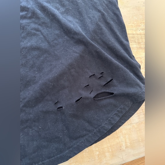 Forever 21 one shoulder distressed short sleeve off the shoulder shirt tee top - Picture 7 of 9